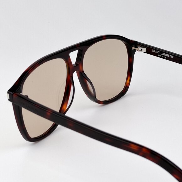 Saint Laurent DUNE Sunglasses – Havana Brown Aviator Frame | Model SL596 003 - Picture 7 of 13